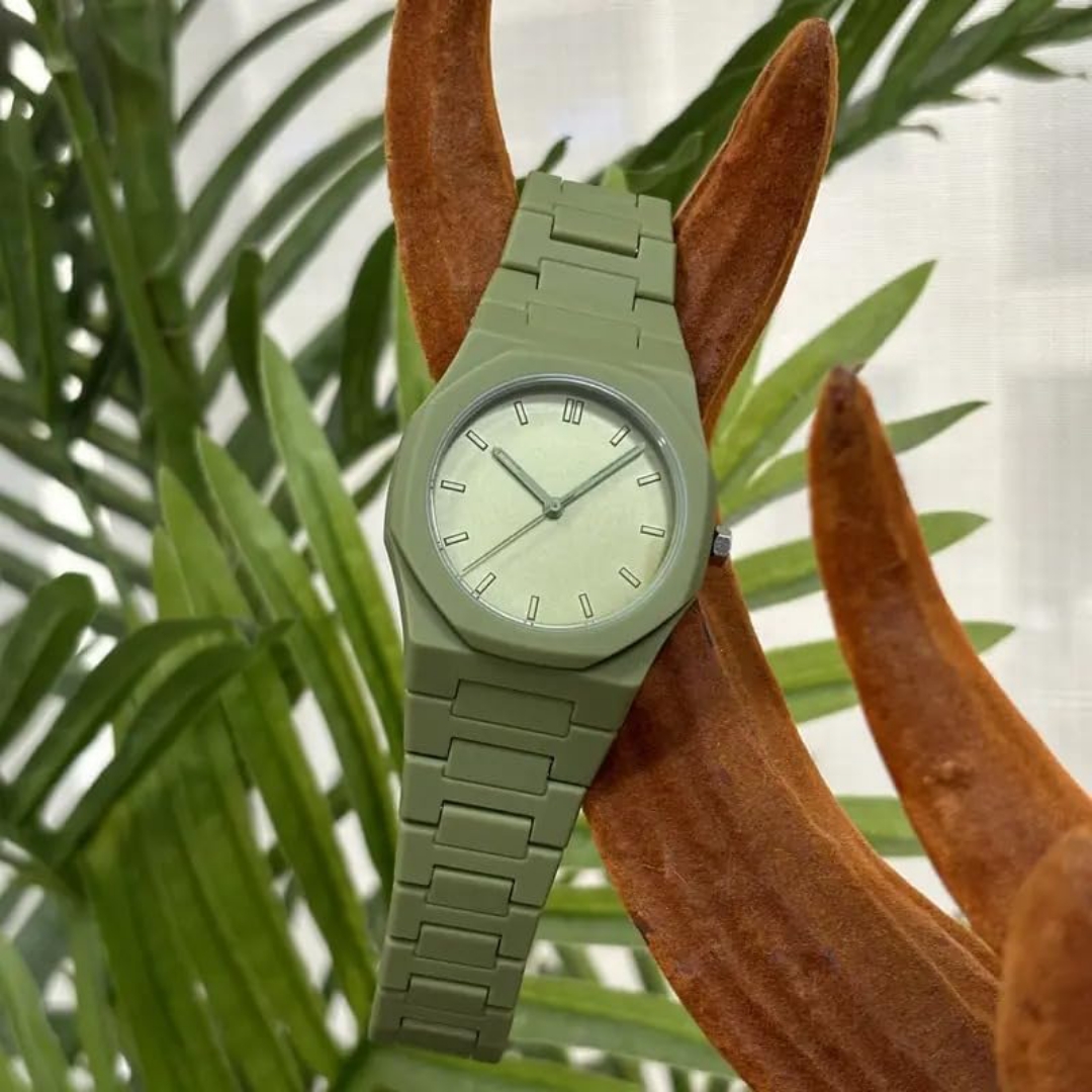 Matte Olive Aura watch for unisex